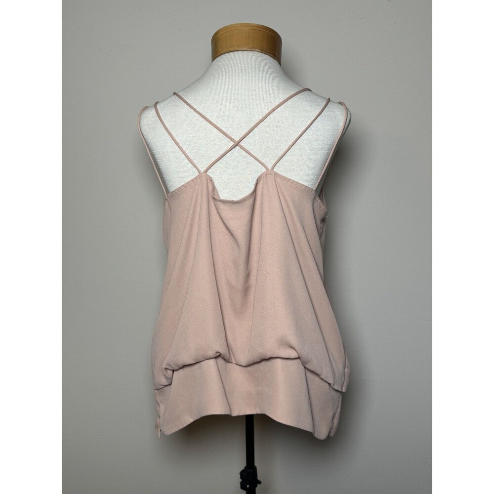 SHINESTAR Peach Pink Blouson Layered Cami Tank Top Triple Strap Womens XL Boho